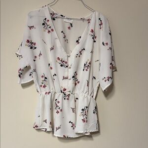 Sienna Sky White Floral Buttoned Blouse